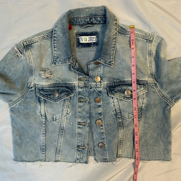 Distressed Custom-Made Sturgis Rally Cropped Denim Jacket - Picture 6 of 7